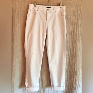 Eileen Fisher White Cuffed Skinny Jeans Size 6